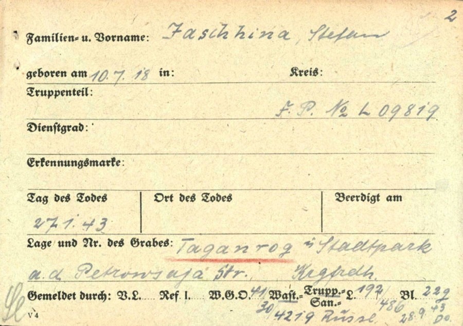 Source: Germany, Military Killed in Action, 1939-1948, Ancestry