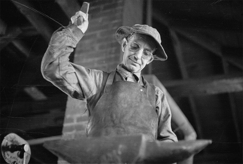 CCC (Civilian Conservation Corps) blacksmith, Prince George’s County, Maryland, 1935, Library of Congress
