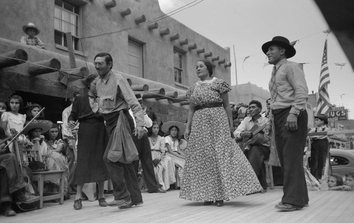 Native dance by Spanish-American. Fiesta, Taos, New Mexico, 1940, Library of Congress