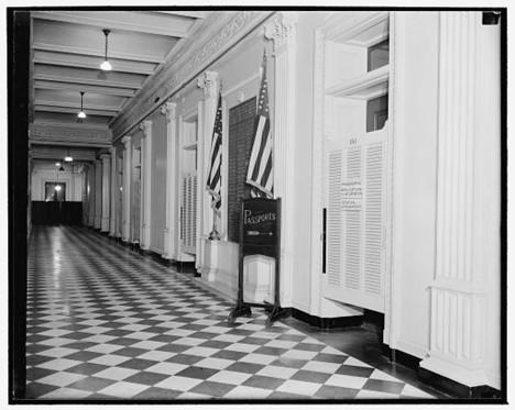 Passport Bureau, 1930s, Wikimedia Commons