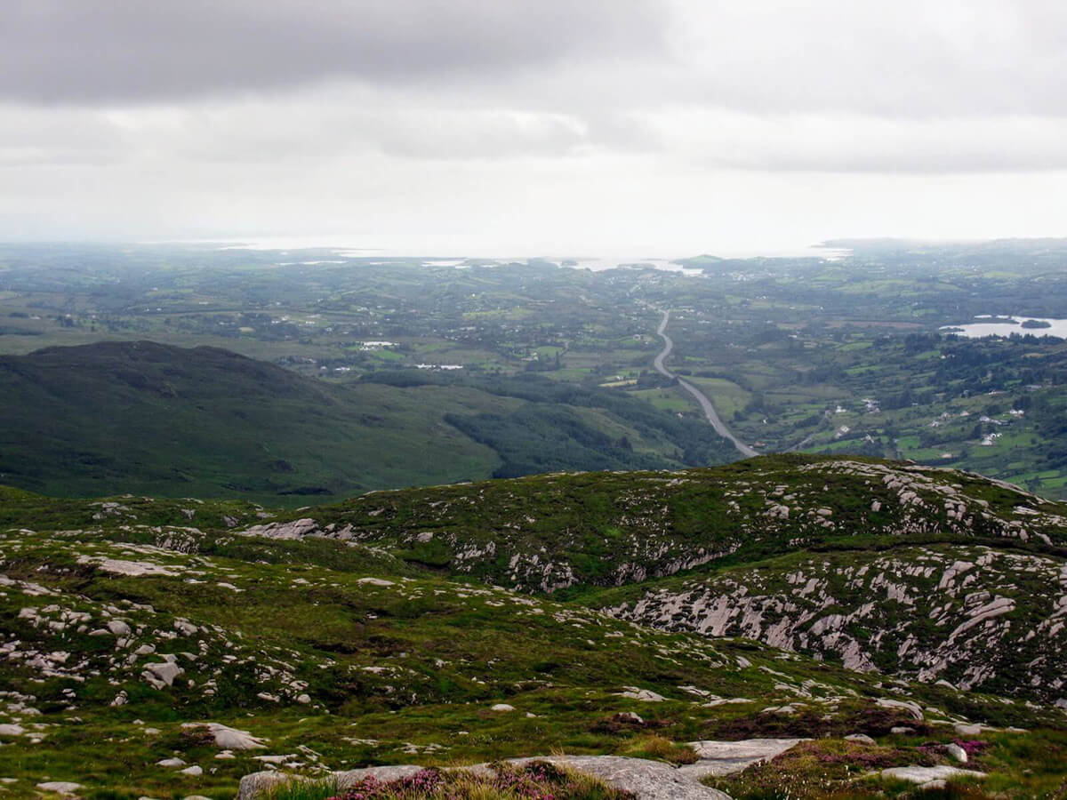 Hilly landscape of Donegal, Ireland.