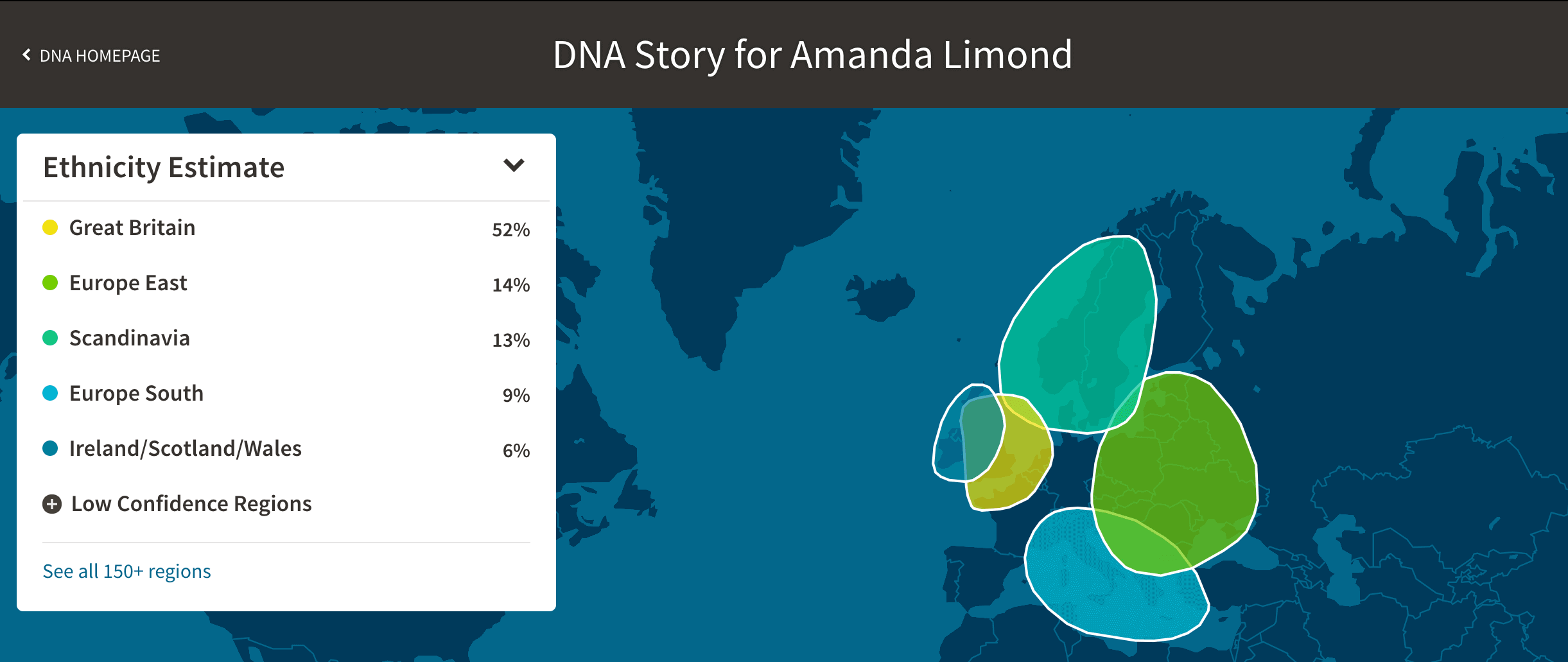 The author's AncestryDNA Story.