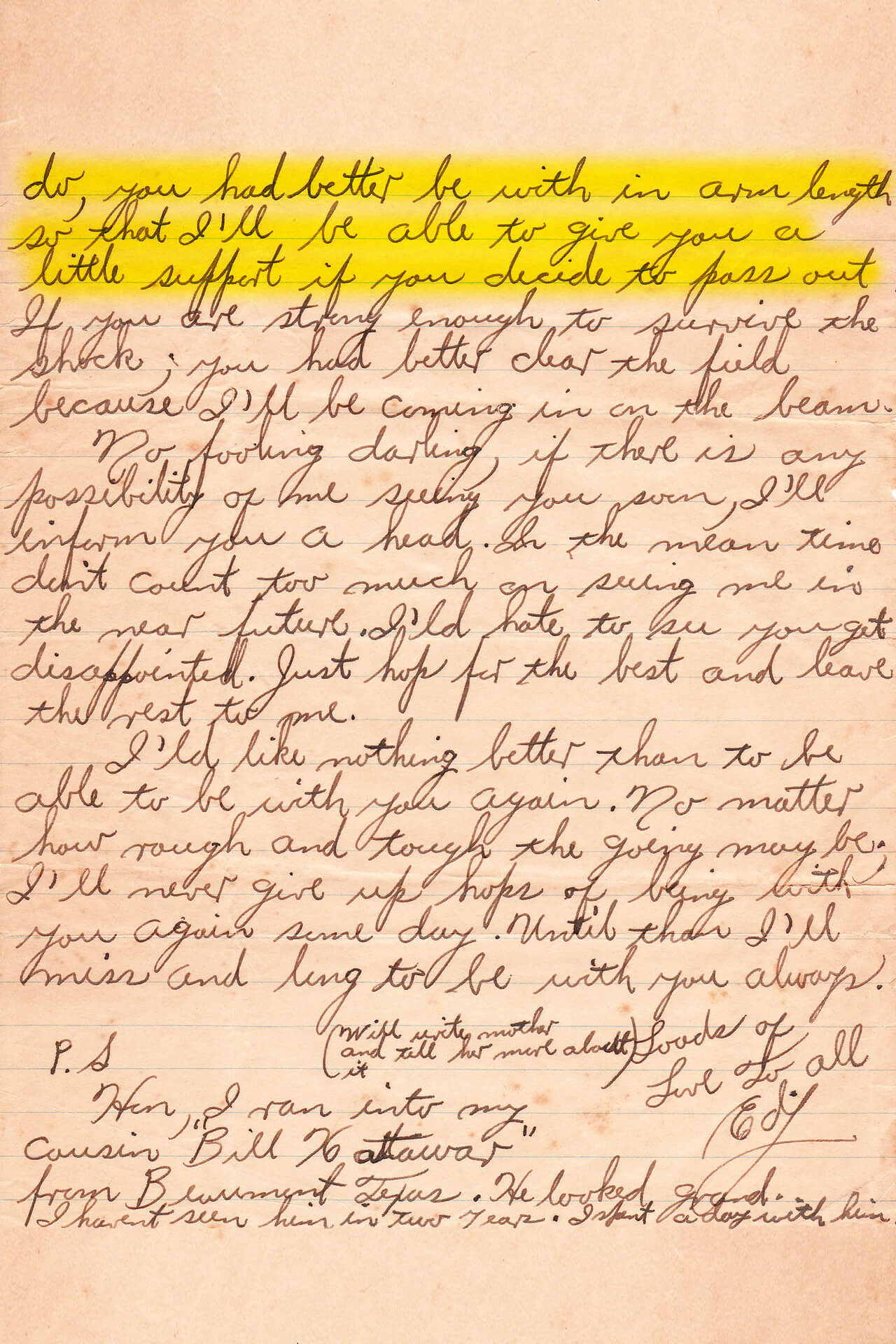 Back of Ed's letter from April 24, 1944.