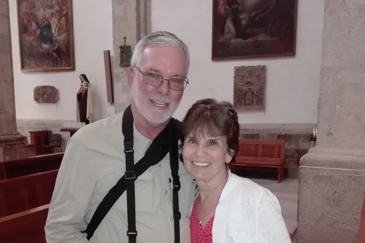 Kevin and Joyce inside church.
