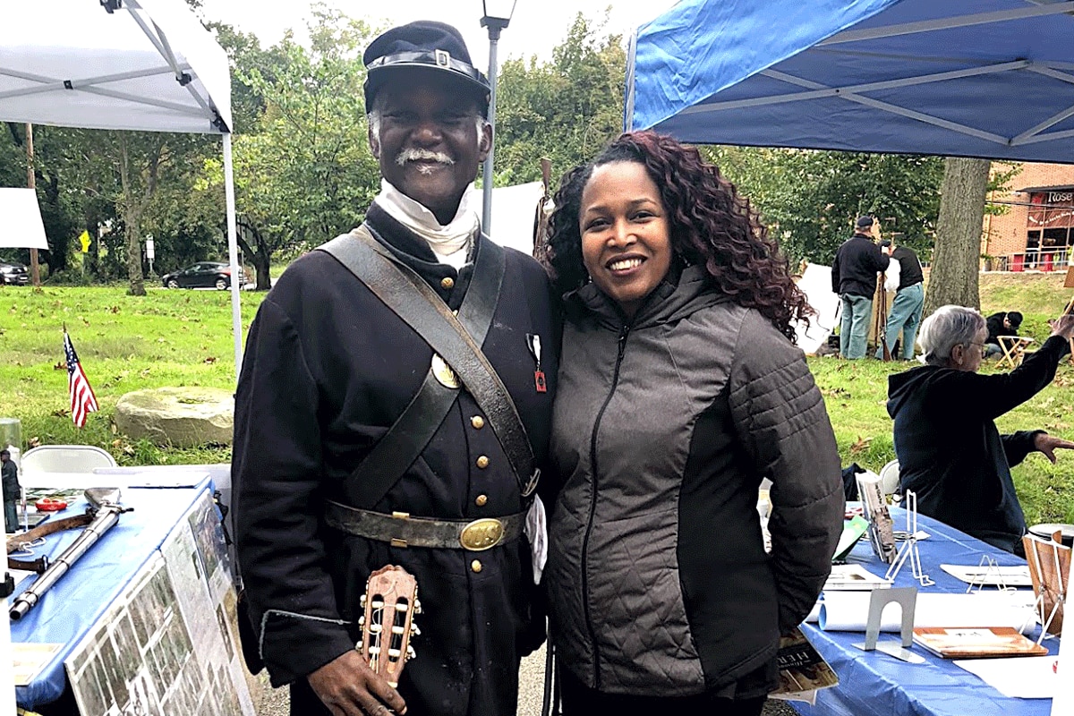 The author and a Civil War reenactor of the 3rd USCT.