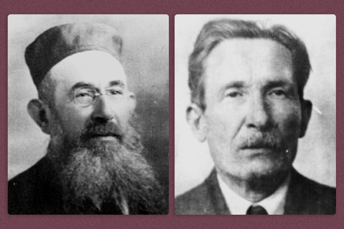 Two side-by-side images of brothers, Pinchas and Rachmiel