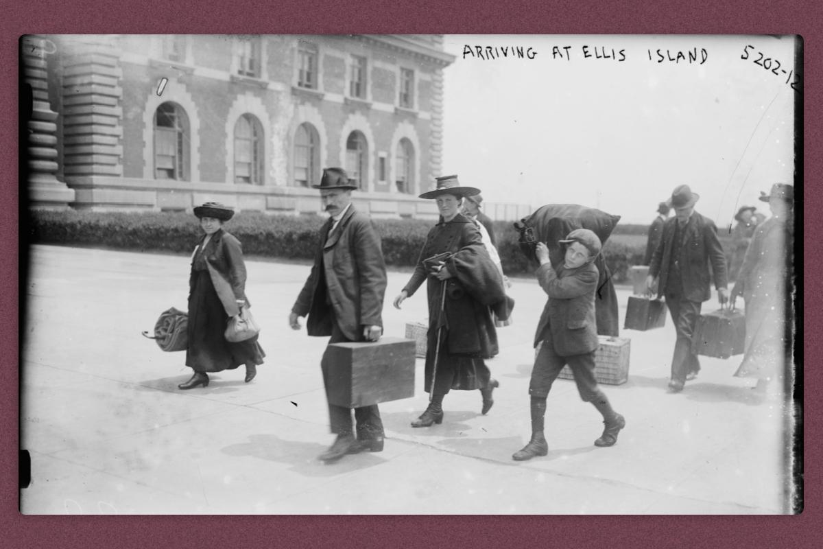 Immigrants arriving at Ellis Island in the early 1900s