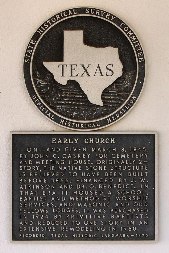 Early Church Florence Texas Marker, 2018, Wikimedia Commons