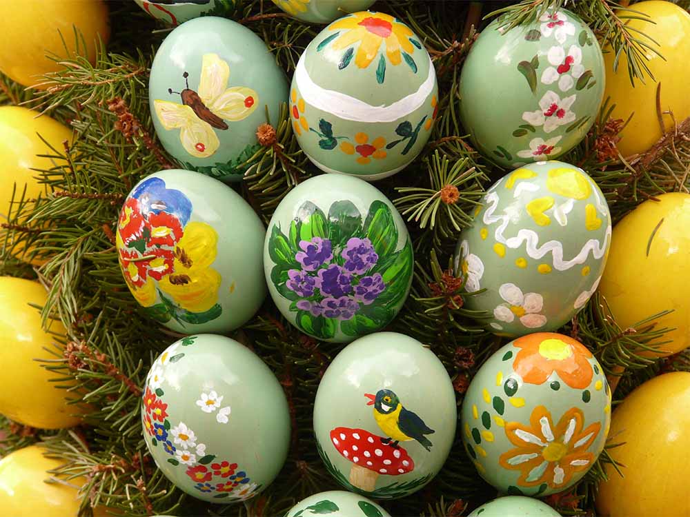 vintage painted easter eggs