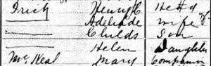 Frick family in the 1910 census (Image courtesy Ancestry)