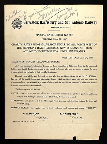  Waldman - Bressler Correspondence; Galveston, Texas, U.S., Jewish Immigration Records, 1901-1917, Ancestry.com