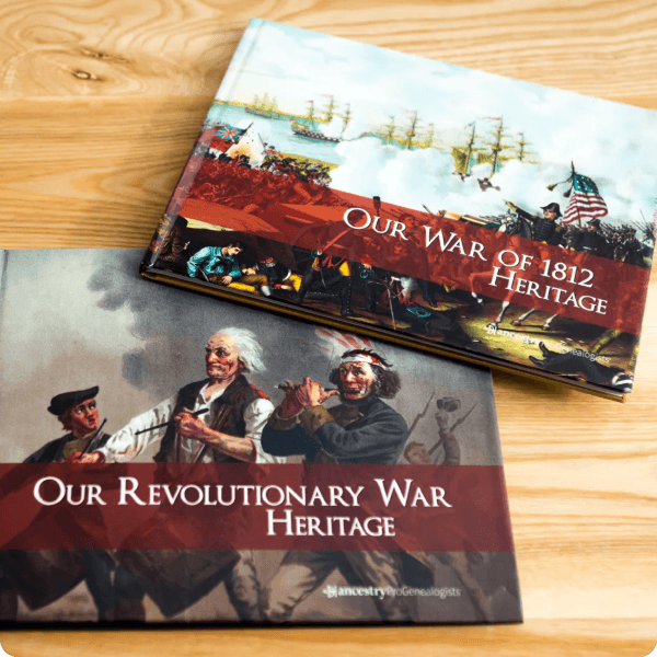 Coffee-table style book titled 'Our Revolutionary War Heritage'.
