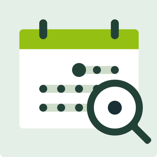 Stylized illustration of a calendar.